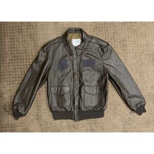 Vintage Saddlery A-2 Jacket Mens 44L Brown Leather Goatskin Flight Bomber USA